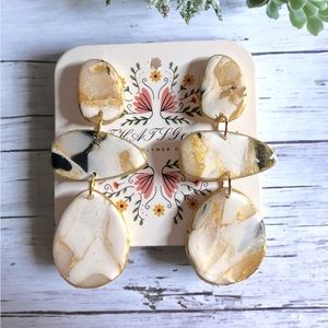 Polymer clay statement earrings